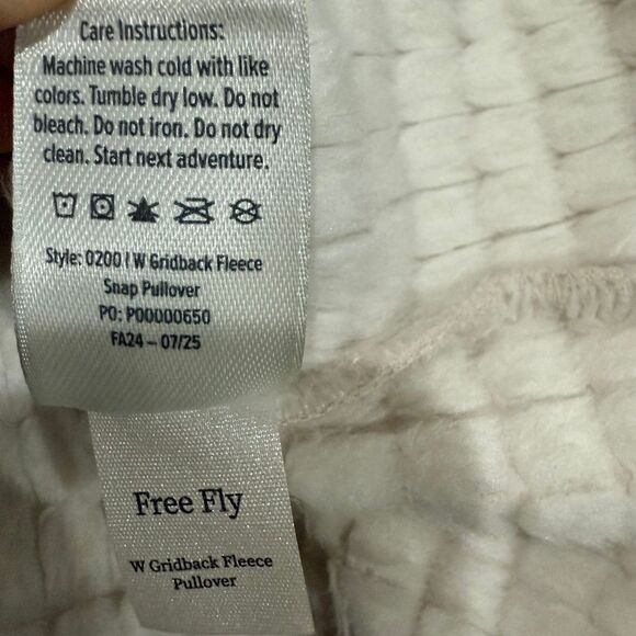 Free Fly Apparel Women's Gridback Fleece Snap Pullover Stone Size XL $148 - Picture 13 of 15